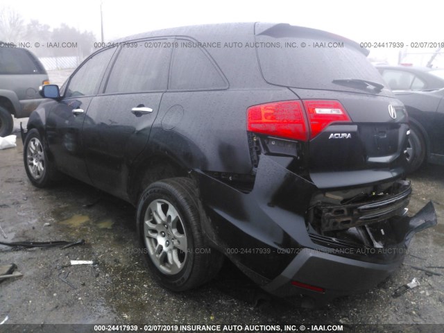 2HNYD28338H511303 - 2008 ACURA MDX TECHNOLOGY BLACK photo 3