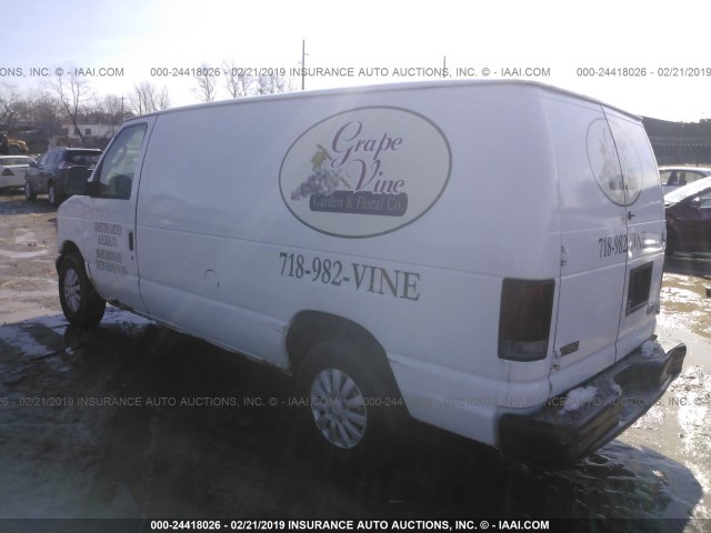 1FTRE14203HB67488 - 2003 FORD ECONOLINE E150 VAN WHITE photo 3