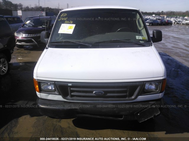 1FTRE14203HB67488 - 2003 FORD ECONOLINE E150 VAN WHITE photo 6