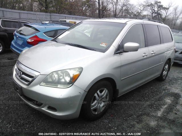 5FNRL38745B131510 - 2005 HONDA ODYSSEY EXL SILVER photo 2