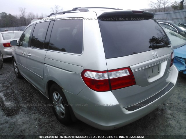 5FNRL38745B131510 - 2005 HONDA ODYSSEY EXL SILVER photo 3