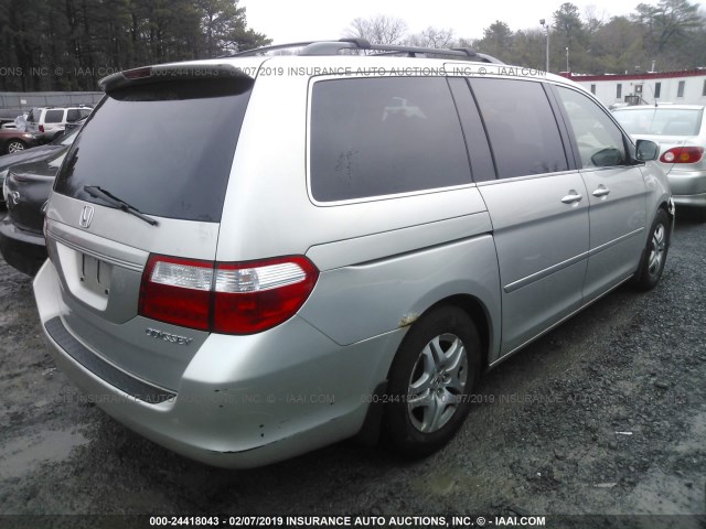 5FNRL38745B131510 - 2005 HONDA ODYSSEY EXL SILVER photo 4