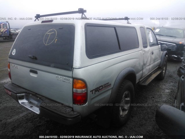 5TESN92NX3Z280733 - 2003 TOYOTA TACOMA XTRACAB PRERUNNER ვერცხლისფერი ფოტო 4