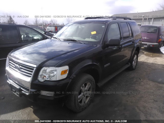 1FMEU63E37UA58686 - 2007 FORD EXPLORER XLT BLACK photo 2