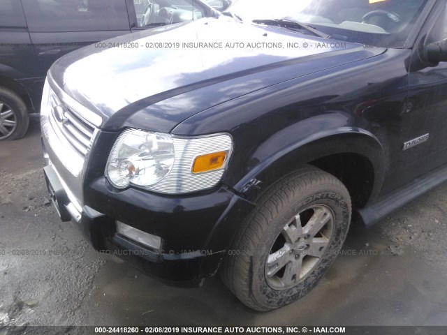 1FMEU63E37UA58686 - 2007 FORD EXPLORER XLT BLACK photo 6