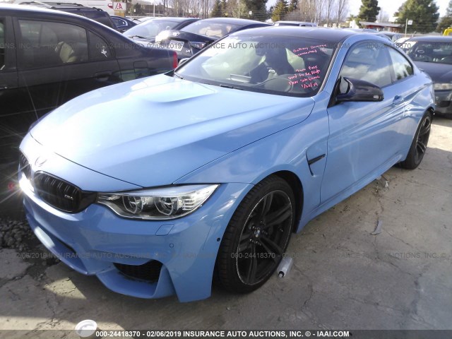 WBS3R9C54GK337227 - 2016 BMW M4 BLUE photo 2