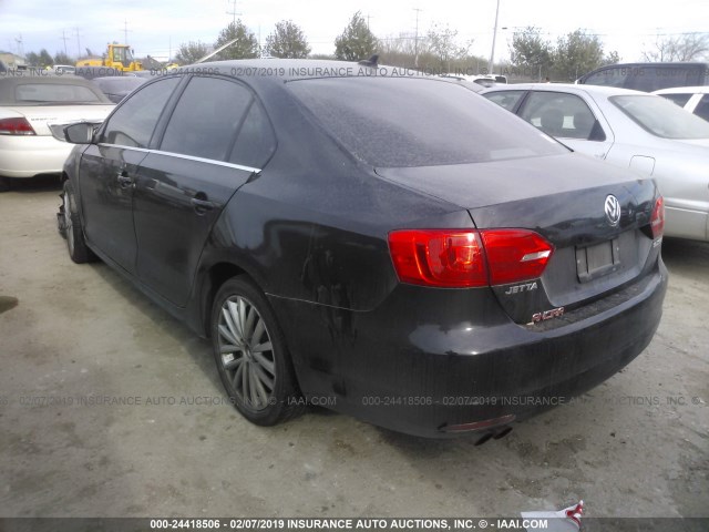 3VWLX7AJ8DM364062 - 2013 VOLKSWAGEN JETTA SEL BLACK photo 3