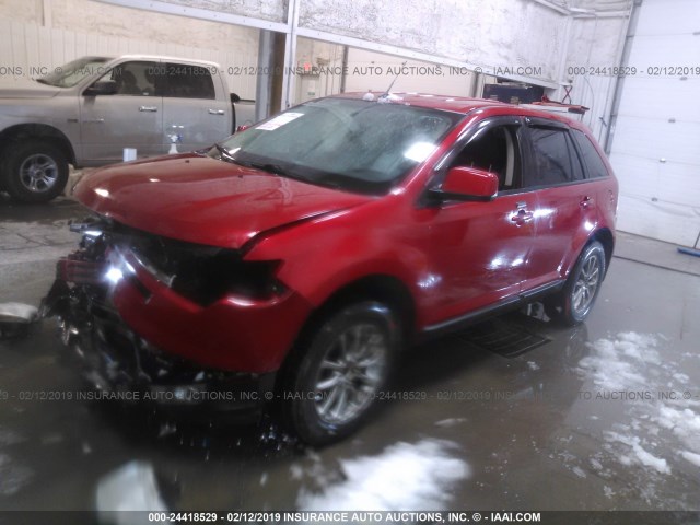 2FMDK4JC0ABA96624 - 2010 FORD EDGE SEL RED photo 2