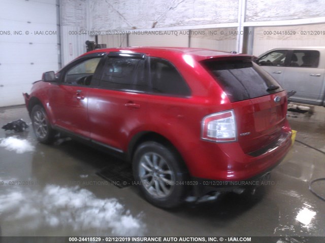 2FMDK4JC0ABA96624 - 2010 FORD EDGE SEL RED photo 3