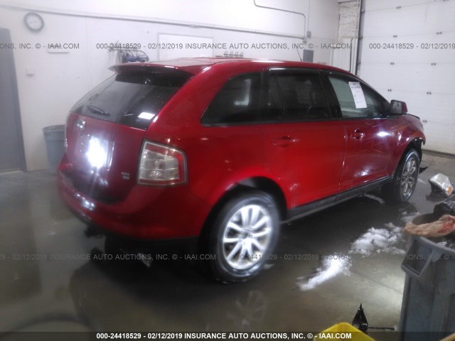 2FMDK4JC0ABA96624 - 2010 FORD EDGE SEL RED photo 4