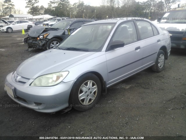 1HGES16365L000826 - 2005 HONDA CIVIC DX VP 银色 照片 2