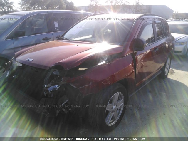 1J8FT47W17D190275 - 2007 JEEP COMPASS RED photo 2