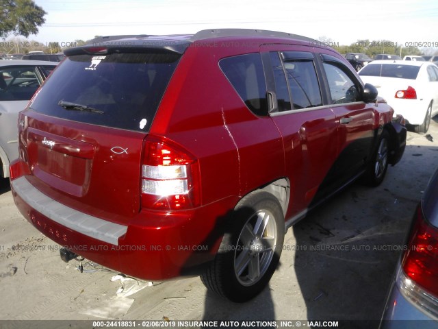 1J8FT47W17D190275 - 2007 JEEP COMPASS RED photo 4