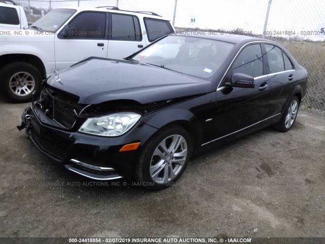 WDDGF4HB9CR222388 - 2012 MERCEDES-BENZ C 250 BLACK photo 2