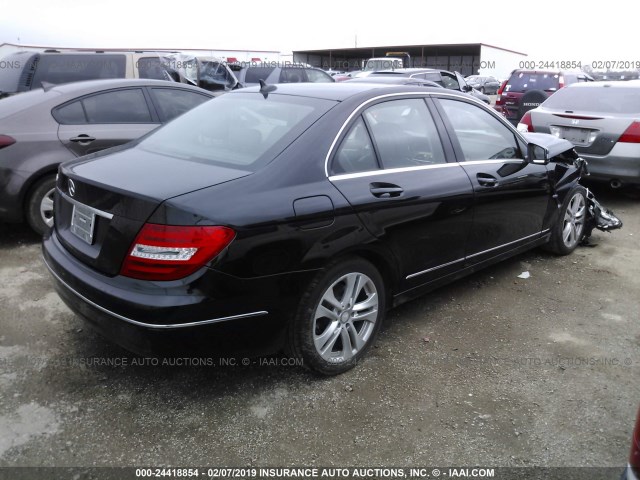 WDDGF4HB9CR222388 - 2012 MERCEDES-BENZ C 250 BLACK photo 4