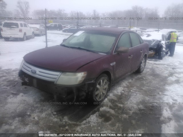 1FAHP24W98G116797 - 2008 FORD TAURUS SEL MAROON photo 2