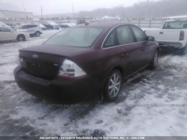 1FAHP24W98G116797 - 2008 FORD TAURUS SEL MAROON photo 4