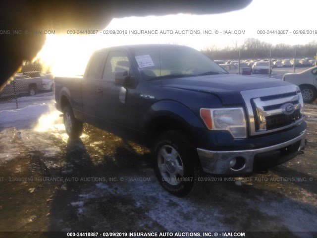 1FTEX1EM4BFD37385 - 2011 FORD F150 SUPER CAB Dark Blue photo 1