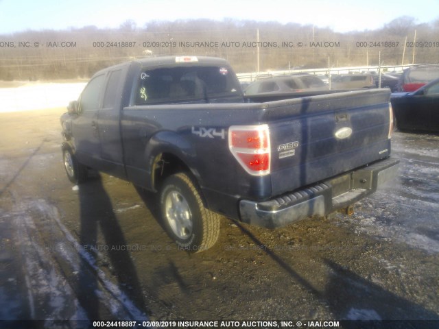 1FTEX1EM4BFD37385 - 2011 FORD F150 SUPER CAB Dark Blue photo 3