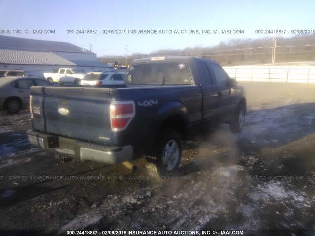 1FTEX1EM4BFD37385 - 2011 FORD F150 SUPER CAB Dark Blue photo 4