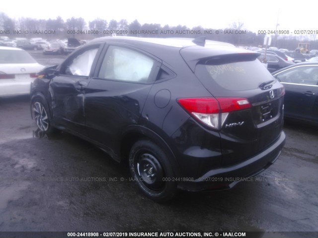 3CZRU6H11KG708780 - 2019 HONDA HR-V SPORT BLACK photo 3