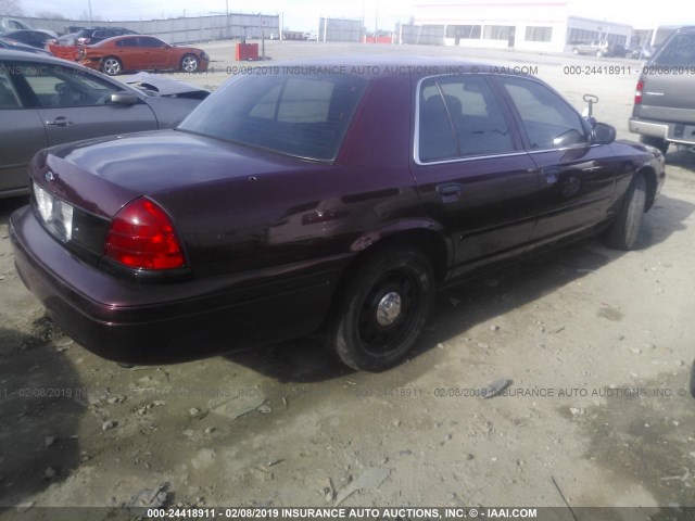 2FAFP71V48X166338 - 2008 FORD CROWN VICTORIA POLICE INTERCEPTOR BURGUNDY photo 4