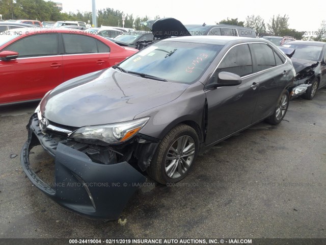 4T1BF1FK5GU561993 - 2016 TOYOTA CAMRY LE/XLE/SE/XSE GRAY photo 2