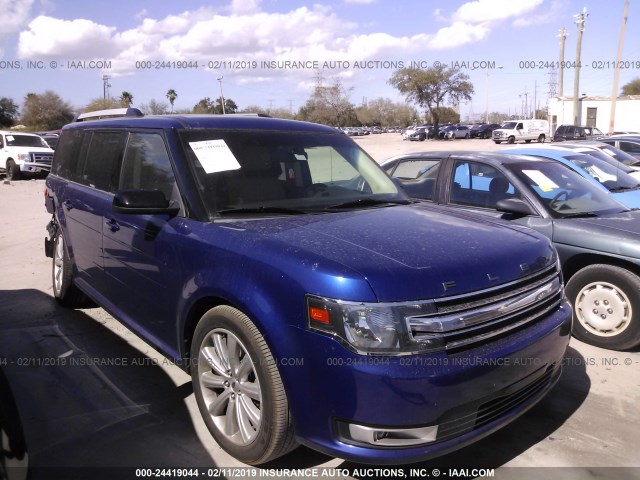 2FMGK5C89DBD30212 - 2013 FORD FLEX SEL BLUE photo 1