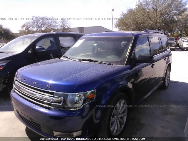 2FMGK5C89DBD30212 - 2013 FORD FLEX SEL BLUE photo 2