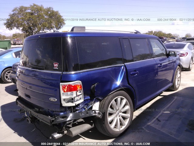 2FMGK5C89DBD30212 - 2013 FORD FLEX SEL BLUE photo 4