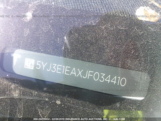 5YJ3E1EAXJF034410 - 2018 TESLA MODEL 3 WHITE photo 9