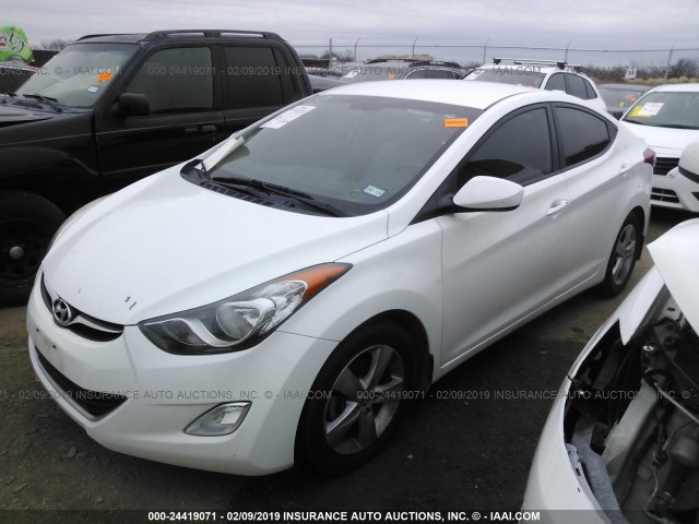 5NPDH4AE4DH291722 - 2013 HYUNDAI ELANTRA GLS/LIMITED WHITE photo 2