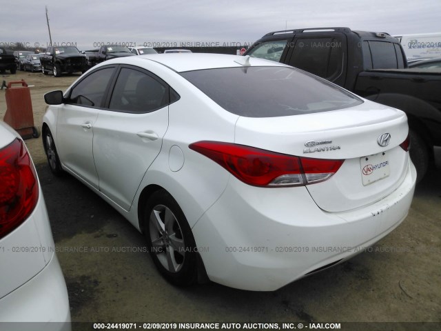 5NPDH4AE4DH291722 - 2013 HYUNDAI ELANTRA GLS/LIMITED WHITE photo 3