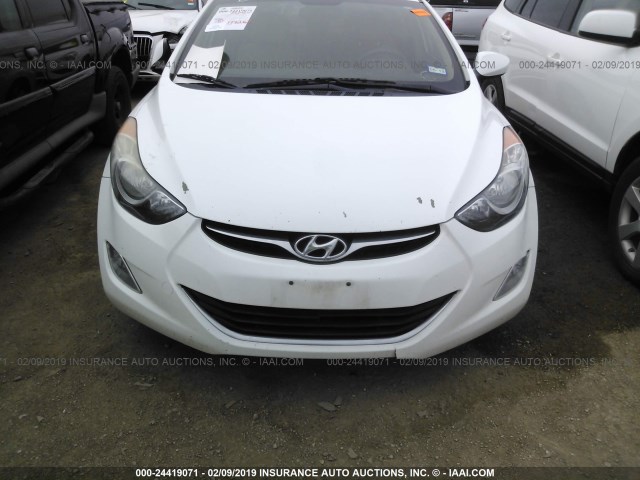 5NPDH4AE4DH291722 - 2013 HYUNDAI ELANTRA GLS/LIMITED WHITE photo 6