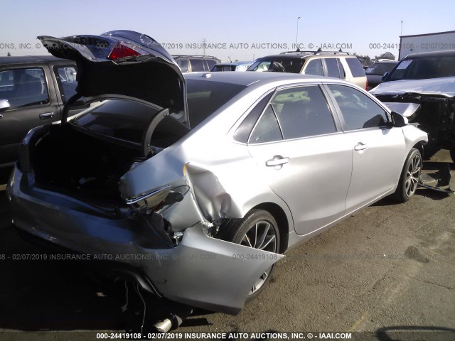 4T1BF1FK6FU010910 - 2015 TOYOTA CAMRY LE/XLE/SE/XSE SILVER photo 4