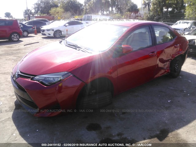 2T1BURHEXHC796954 - 2017 TOYOTA COROLLA L/LE/XLE/SE/XSE RED photo 2