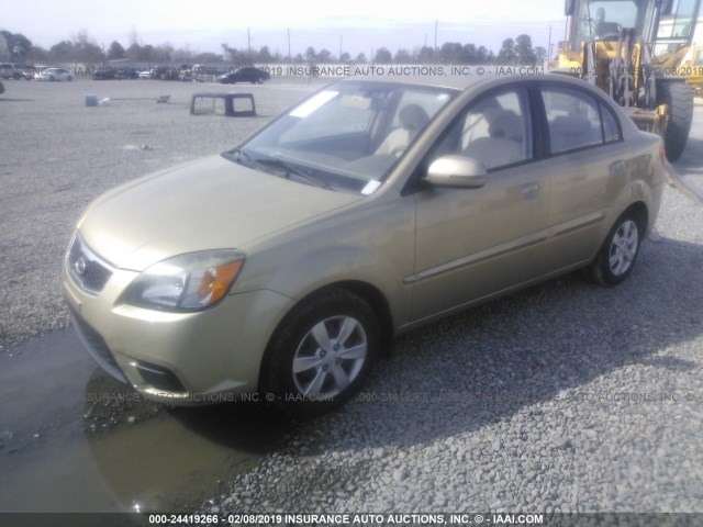 KNADH4A32A6656674 - 2010 KIA RIO LX/SX GOLD photo 2