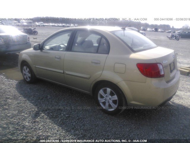 KNADH4A32A6656674 - 2010 KIA RIO LX/SX GOLD photo 3