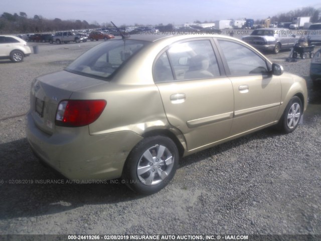 KNADH4A32A6656674 - 2010 KIA RIO LX/SX GOLD photo 4