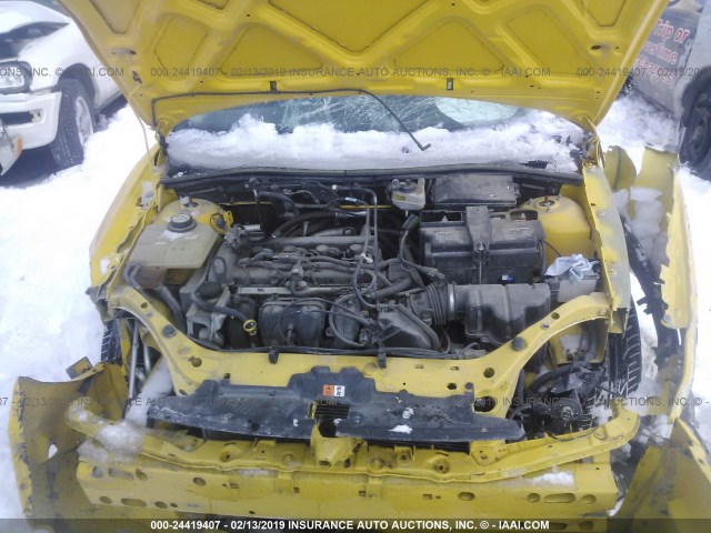 1FAFP31N37W233126 - 2007 FORD FOCUS ZX3/S/SE/SES YELLOW photo 10