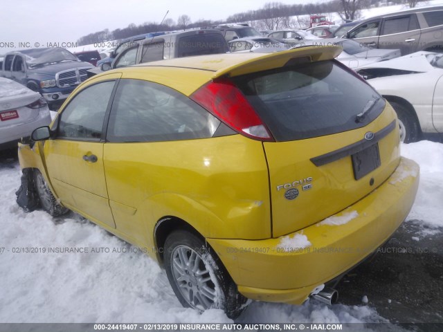 1FAFP31N37W233126 - 2007 FORD FOCUS ZX3/S/SE/SES YELLOW photo 3