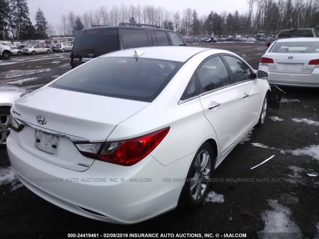 5NPEC4AC1BH162920 - 2011 HYUNDAI SONATA SE/LIMITED WHITE photo 4