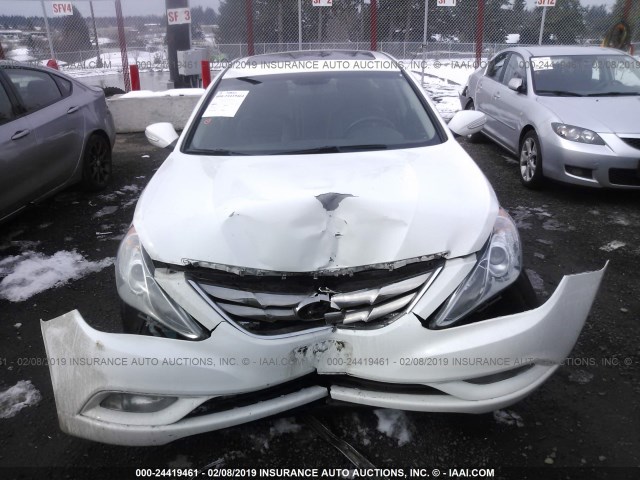 5NPEC4AC1BH162920 - 2011 HYUNDAI SONATA SE/LIMITED WHITE photo 6