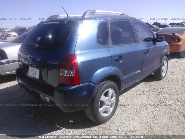 KM8JM12B45U087099 - 2005 HYUNDAI TUCSON GL BLUE photo 4