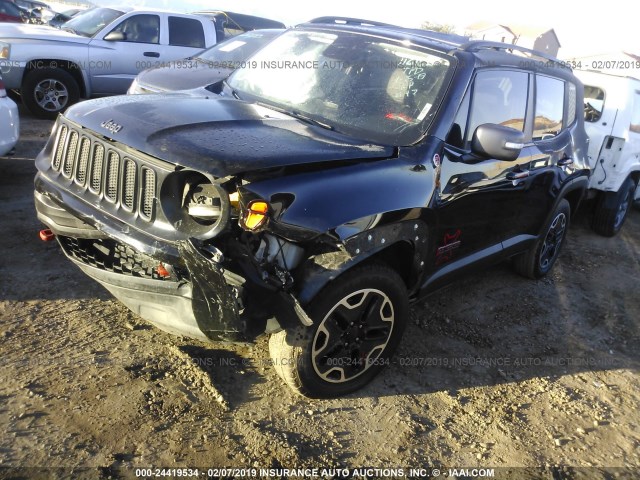 ZACCJBCB4HPF10196 - 2017 JEEP RENEGADE TRAILHAWK BLACK photo 2