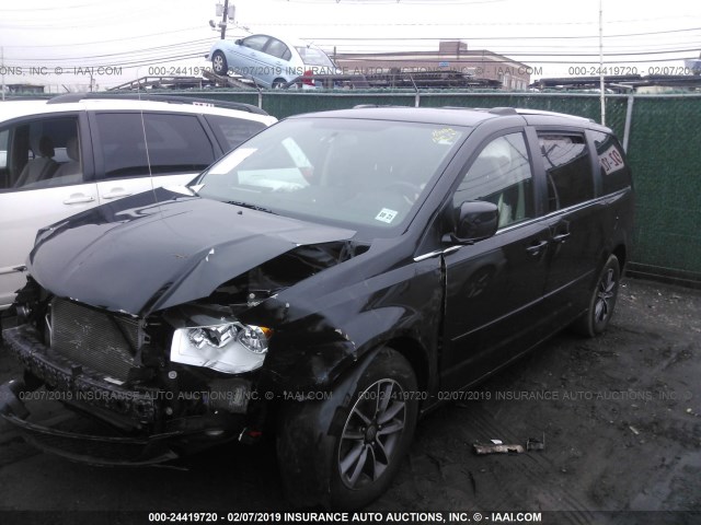 2C4RDGCG4GR383406 - 2016 DODGE GRAND CARAVAN SXT BLACK photo 2