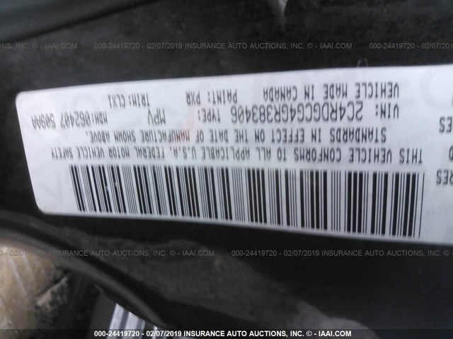 2C4RDGCG4GR383406 - 2016 DODGE GRAND CARAVAN SXT BLACK photo 9