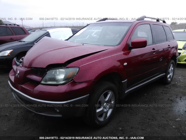 JA4LZ41G53U105503 - 2003 MITSUBISHI OUTLANDER XLS RED photo 2