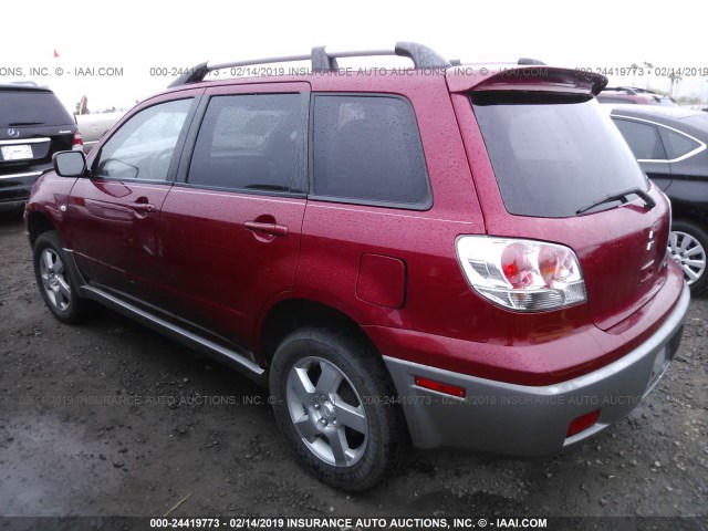 JA4LZ41G53U105503 - 2003 MITSUBISHI OUTLANDER XLS RED photo 3