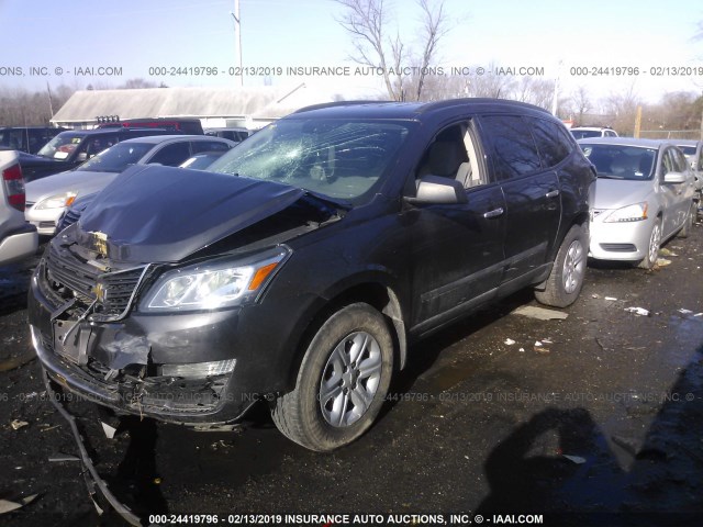 1GNKRFED0FJ143117 - 2015 CHEVROLET TRAVERSE LS BLACK photo 2